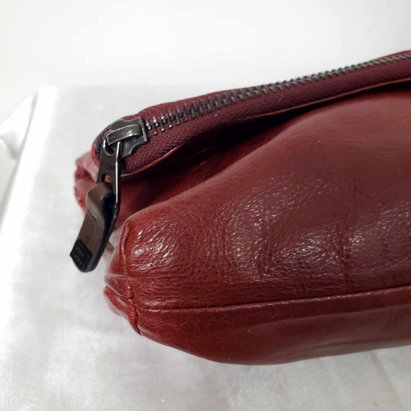 RUDSAK Leather Purse Handbag Flap Closure Lined Oxblood Red - Picture 7 of 10